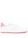 Philippe Model White Sneakers With Contrasting Pink Accents In White