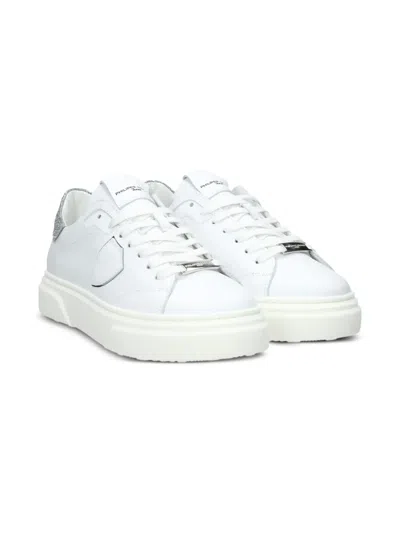 Philippe Model Kids' Glitter-embellished Sneakers In White