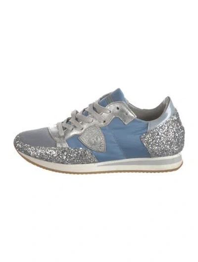 Pre-owned Philippe Model Glitter Graphic Print Sneakers In Multicolor