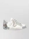 Philippe Model Glitter Heel Sneakers Leopard Print Detail In White