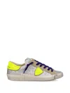 Philippe Model Glitter-effect Leather Sneakers In Silver