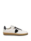 Philippe Model Glitter-patchwork Leather Sneakers In White