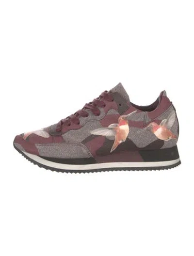 Pre-owned Philippe Model Graphic Print Athletic Sneakers In Burgundy