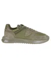Philippe Model Green Sneakers With Textured And Smooth Design