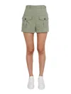 Philippe Model Mini High-waisted Button-fly Shorts In Green