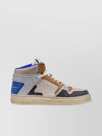 Philippe Model High-top Sneakers With Padded Collar And Rubber Sole In Neutral