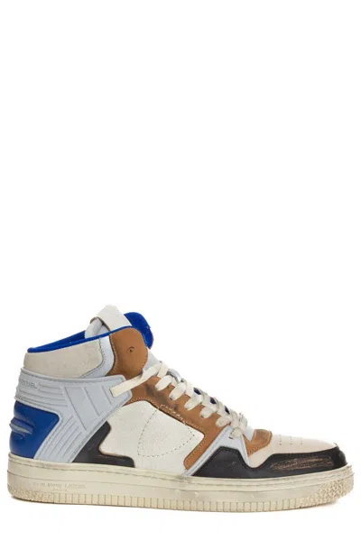 Philippe Model Mens Sneaker Mid La Grande Multicolor In Blanc/bluette