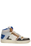 Philippe Model High-top Sneakers With Padded Collar And Rubber Sole In Blanc/bluette