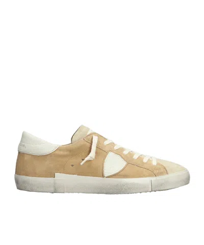 Philippe Model Lace-up Low-cut Sneakers In Nude