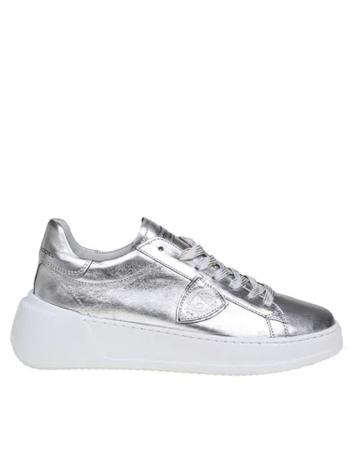 PHILIPPE MODEL PHILIPPE MODEL LAMINATED LEATHER SNEAKERS
