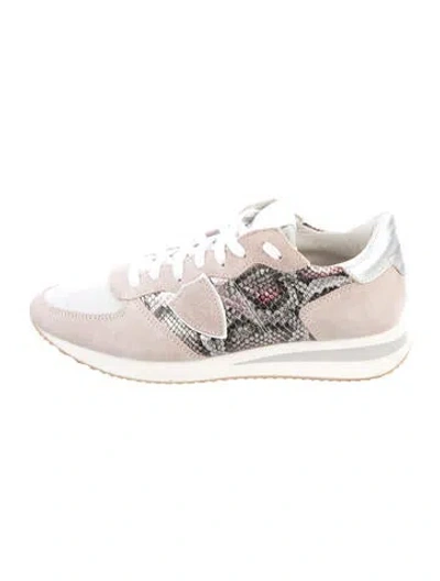 Pre-owned Philippe Model Leather Animal Print Athletic Sneakers In Black
