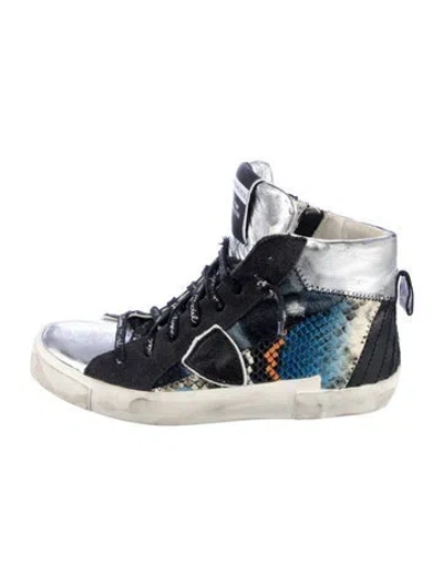 Pre-owned Philippe Model Leather Animal Print Sneakers In Multi