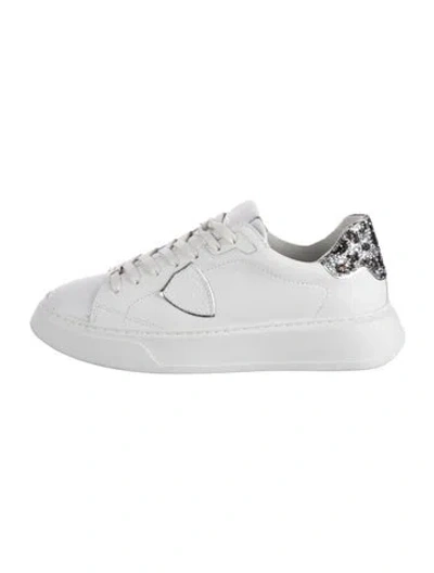Pre-owned Philippe Model Leather Animal Print Sneakers In White
