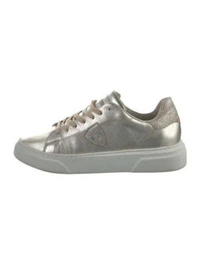 Pre-owned Philippe Model Leather Glitter Accents Sneakers
