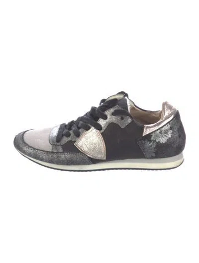 Pre-owned Philippe Model Leather Graphic Print Athletic Sneakers In Blue