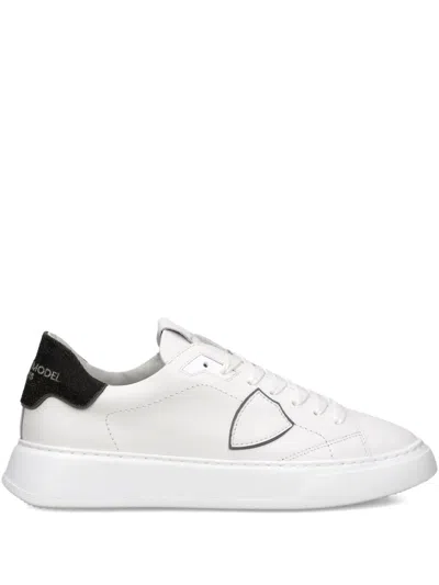 Philippe Model Leather Lace-up Sneakers In White