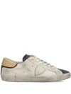 Philippe Model Low Top Leather Sneakers With Suede Accents
