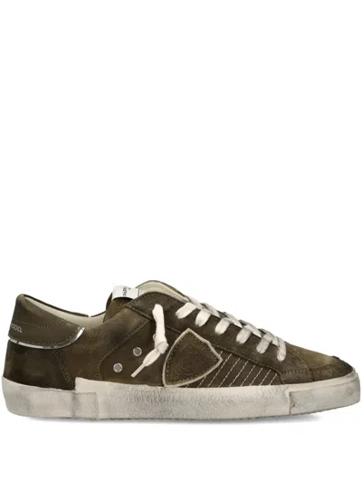 Philippe Model Leather Low-top Sneakers In Green