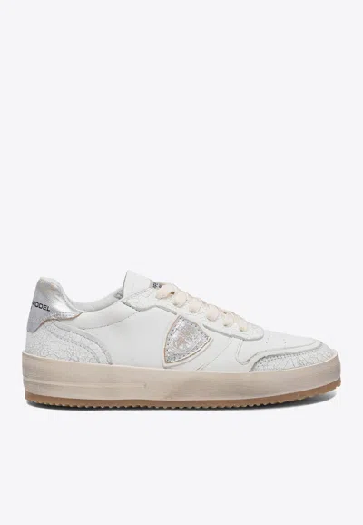Philippe Model Leather Low-top Sneakers In White