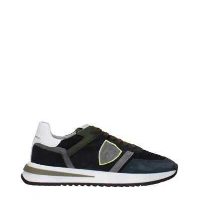 Philippe Model Leather Men's Sneakers In Blue