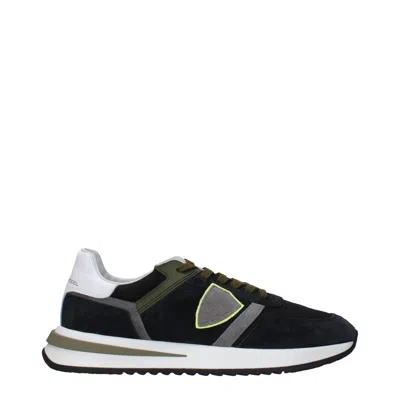 Philippe Model Leather Men's Sneakers In Blue