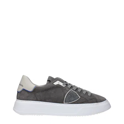 Philippe Model Leather Men's Sneakers In Gray