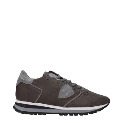 Philippe Model Leather Men's Sneakers In Gray