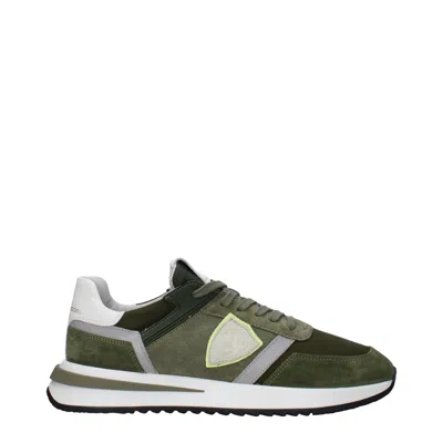 Philippe Model Leather Men's Sneakers In Green