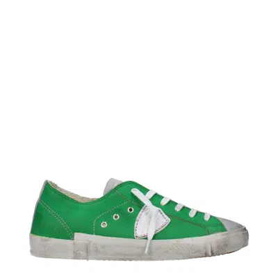 Philippe Model Leather Men's Sneakers In Green