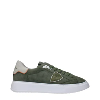 Philippe Model Leather Men's Sneakers In Green