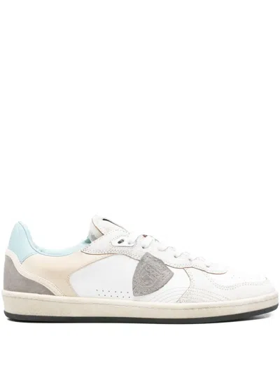 Philippe Model Leather Panel Sneakers In White