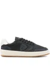 Philippe Model Paris Smooth Grain Suede Panelled Sneakers In Black