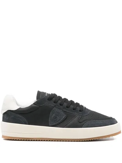 PHILIPPE MODEL LEATHER-PANELLED SNEAKERS