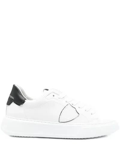 Philippe Model Leather-panelled Sneakers In White