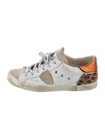 Pre-owned Philippe Model Leather Printed Sneakers In Multi