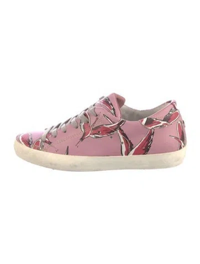 Pre-owned Philippe Model Leather Printed Sneakers In Pink