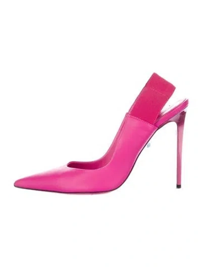 Pre-owned Philippe Model Leather Slingback Pumps In Pink