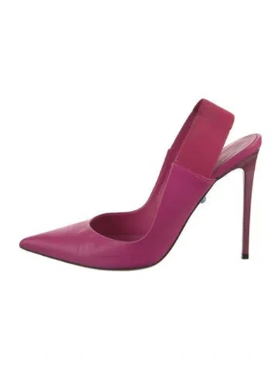 Pre-owned Philippe Model Leather Slingback Pumps In Pink