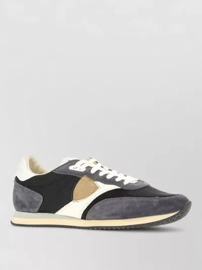 Philippe Model Logo-patch Panelled Sneakers In Gray