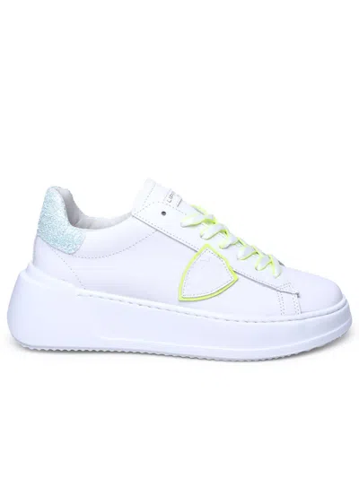 Philippe Model Leather Sneakers In White
