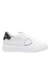 Philippe Model Temple White Black Leather Sneaker In Multi