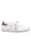 Philippe Model Low Top Leather Sneakers With Metallic Detail In Multi
