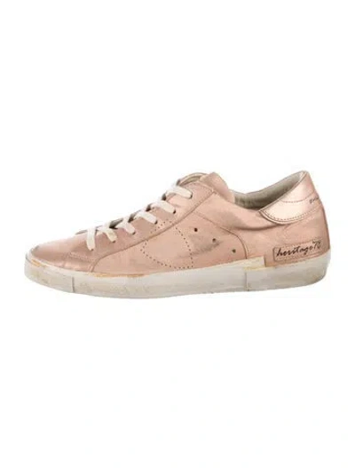 Pre-owned Philippe Model Leather Sneakers In Pink