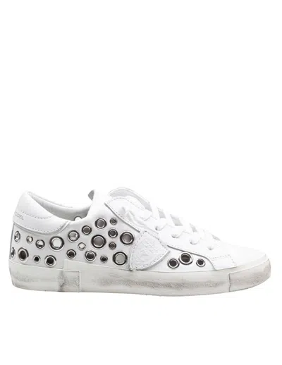 Philippe Model Leather Sneakers In White