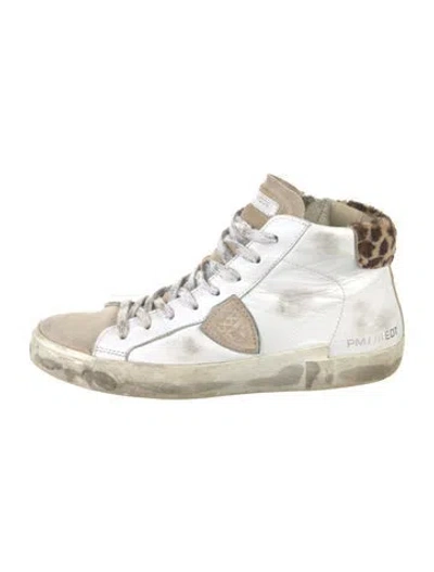 Pre-owned Philippe Model Leather Sneakers In White