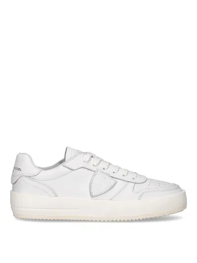 Philippe Model Leather Trainers In White