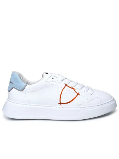 Philippe Model Leather Trainers In White/red