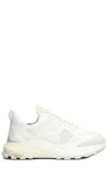 Philippe Model Rocx Low Sneakers In White Fabric In Bianco