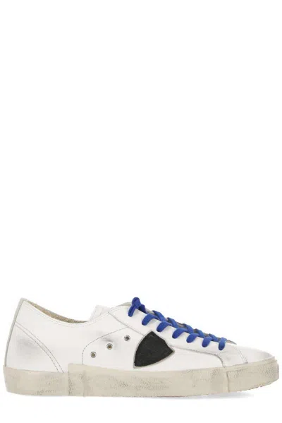 Philippe Model Logo Patch Low-top Trainers In Bianco