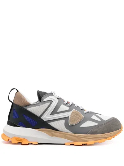 Philippe Model Logo-patch Low-top Sneakers In Grau